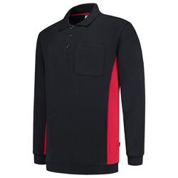 Tricorp Sweatshirt Polokragen Bicolor Brusttasche 302001 Navy-Red