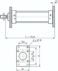 TB 100 ISO 15552-Flanschbefestigung 100 mm, Stahl verzinkt